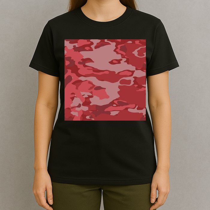 Red Camouflage Pattern T-Shirt