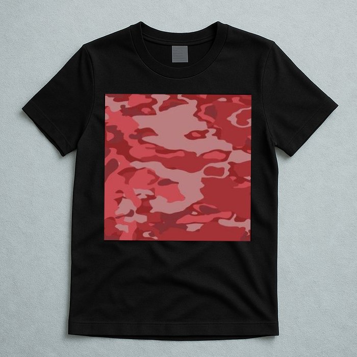 Red Camouflage Pattern T-Shirt