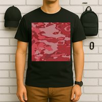 Red Camouflage Pattern T-Shirt