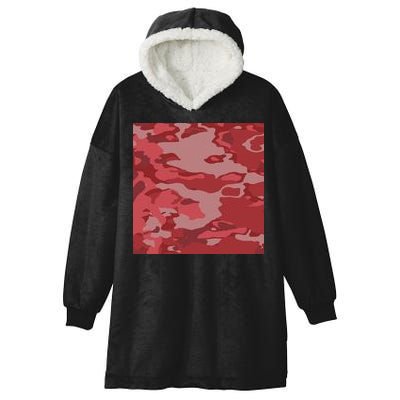 Red Camouflage Pattern Hooded Wearable Blanket