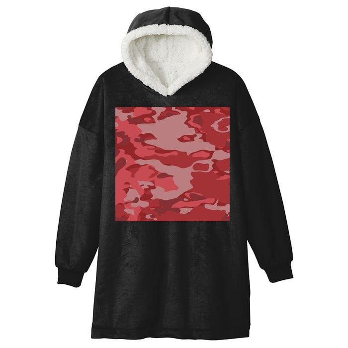 Red Camouflage Pattern Hooded Wearable Blanket