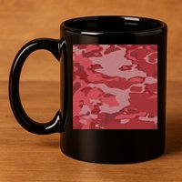 Red Camouflage Pattern 11oz C Handle Ceramic Mug