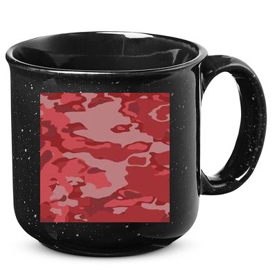 Red Camouflage Pattern 15oz Campfire Ceramic Mug