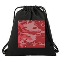 Red Camouflage Pattern Drawstring Bag