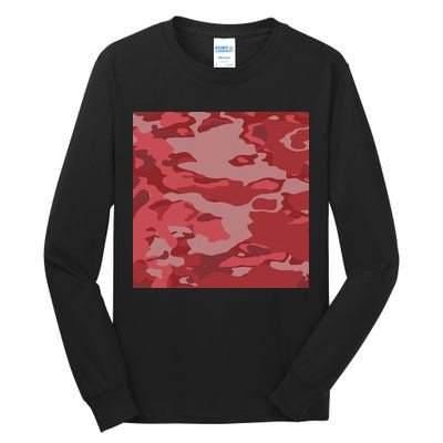 Red Camouflage Pattern Tall Long Sleeve T-Shirt