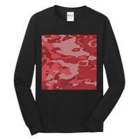 Red Camouflage Pattern Tall Long Sleeve T-Shirt