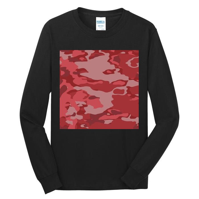 Red Camouflage Pattern Tall Long Sleeve T-Shirt