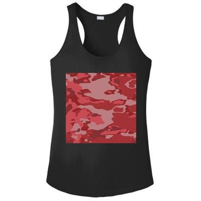 Red Camouflage Pattern Ladies PosiCharge Competitor Racerback Tank