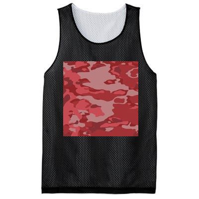 Red Camouflage Pattern Mesh Reversible Basketball Jersey Tank
