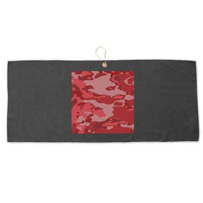 Red Camouflage Pattern Large Microfiber Waffle Golf Towel