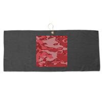 Red Camouflage Pattern Large Microfiber Waffle Golf Towel