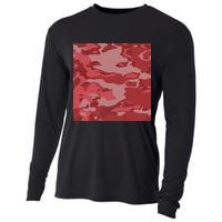 Red Camouflage Pattern Cooling Performance Long Sleeve Crew
