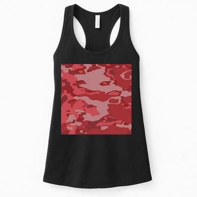 Red Camouflage Pattern Womens Tank Top