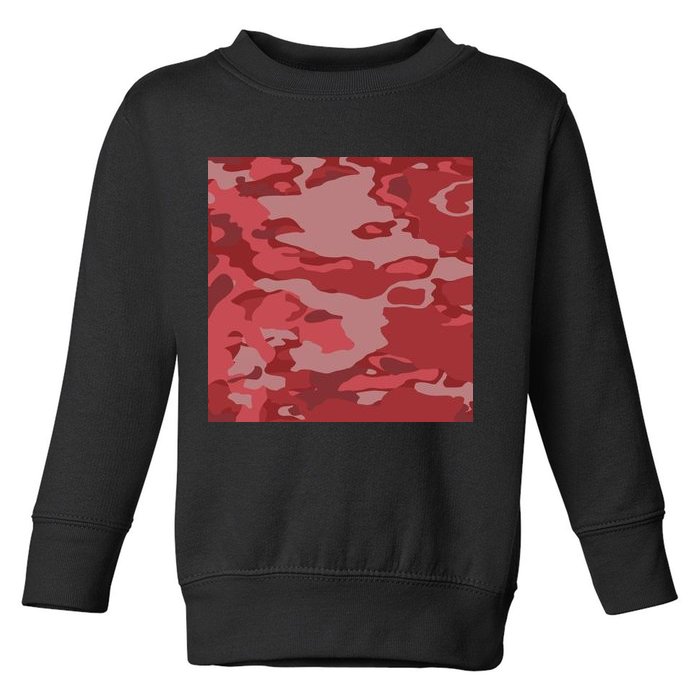Red Camouflage Pattern Toddler Sweatshirt