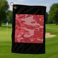 Red Camouflage Pattern Golf Towel