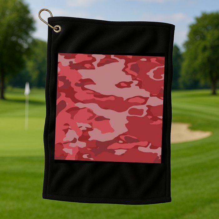 Red Camouflage Pattern Golf Towel