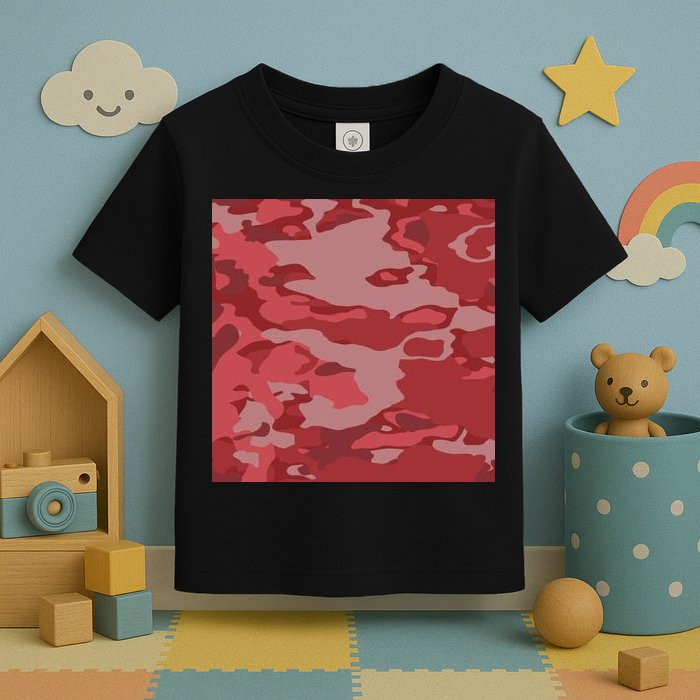 Red Camouflage Pattern Toddler T-Shirt