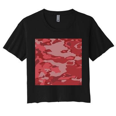 Red Camouflage Pattern Crop Top