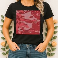 Red Camouflage Pattern Womens T-Shirt