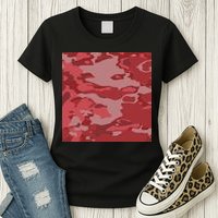 Red Camouflage Pattern Womens T-Shirt