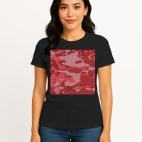 Red Camouflage Pattern Womens T-Shirt
