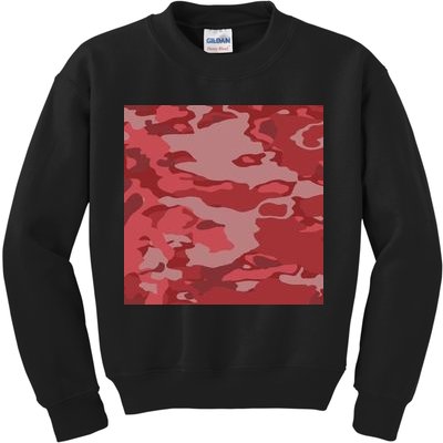 Red Camouflage Pattern Kids Sweatshirt