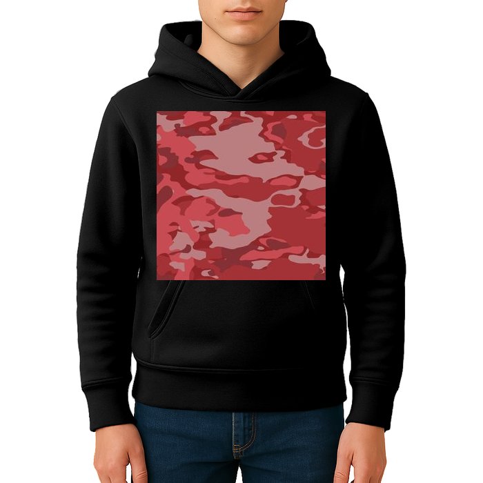 Red Camouflage Pattern Kids Hoodie