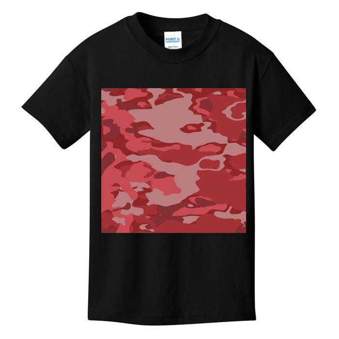 Red Camouflage Pattern Kids T-Shirt