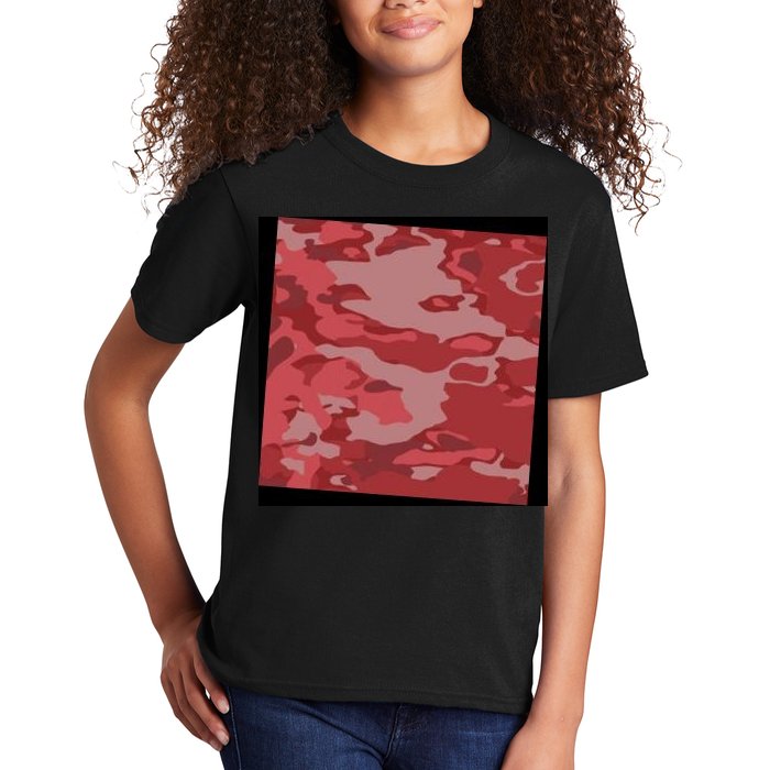 Red Camouflage Pattern Kids T-Shirt