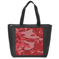 Red Camouflage Pattern Zip Tote Bag