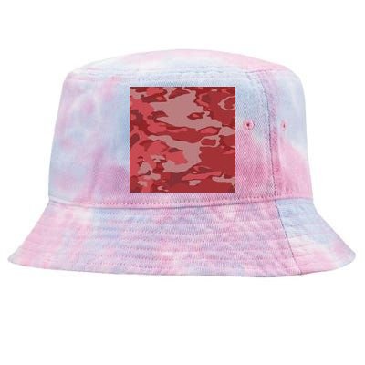 Red Camouflage Pattern Tie-Dyed Bucket Hat