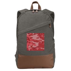 Red Camouflage Pattern Cotton Canvas Backpack