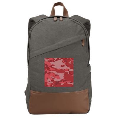 Red Camouflage Pattern Cotton Canvas Backpack