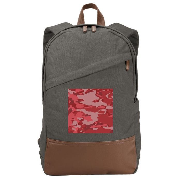 Red Camouflage Pattern Cotton Canvas Backpack