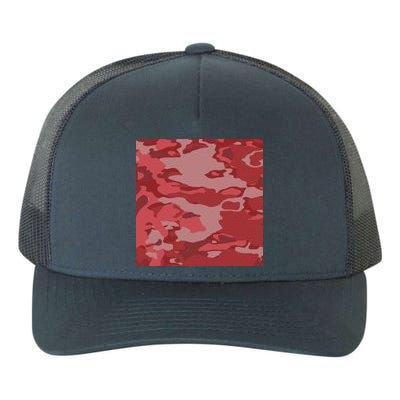 Red Camouflage Pattern Yupoong Adult 5-Panel Trucker Hat