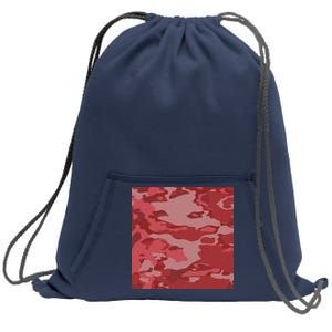 Red Camouflage Pattern Sweatshirt Cinch Pack Bag