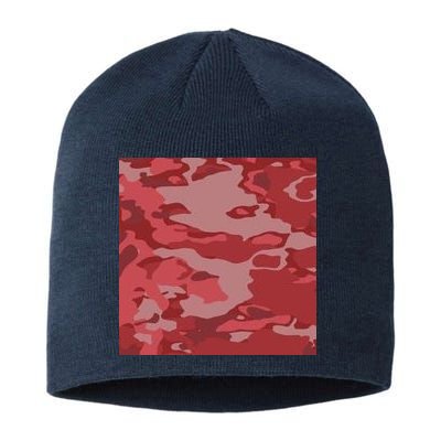 Red Camouflage Pattern Sustainable Beanie