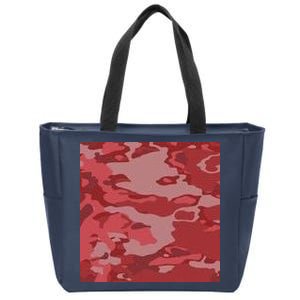 Red Camouflage Pattern Zip Tote Bag