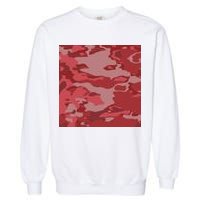Red Camouflage Pattern Garment-Dyed Sweatshirt