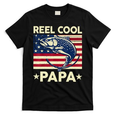 Reel Cool Papa Fathers Day Trout Fishing Gift Dad Grandpa T-Shirt