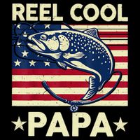 Reel Cool Papa Fathers Day Trout Fishing Gift Dad Grandpa Tall T-Shirt