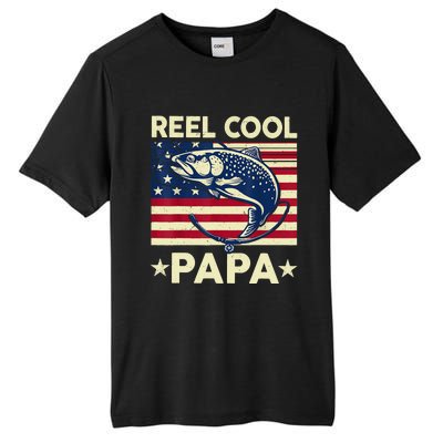 Reel Cool Papa Fathers Day Trout Fishing Gift Dad Grandpa Tall Fusion ChromaSoft Performance T-Shirt