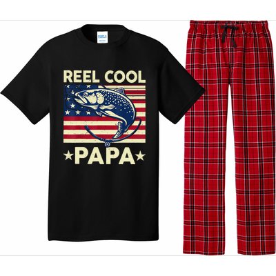 Reel Cool Papa Fathers Day Trout Fishing Gift Dad Grandpa Pajama Set