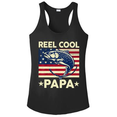 Reel Cool Papa Fathers Day Trout Fishing Gift Dad Grandpa Ladies PosiCharge Competitor Racerback Tank