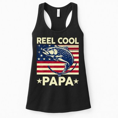Reel Cool Papa Fathers Day Trout Fishing Gift Dad Grandpa Womens Tank Top
