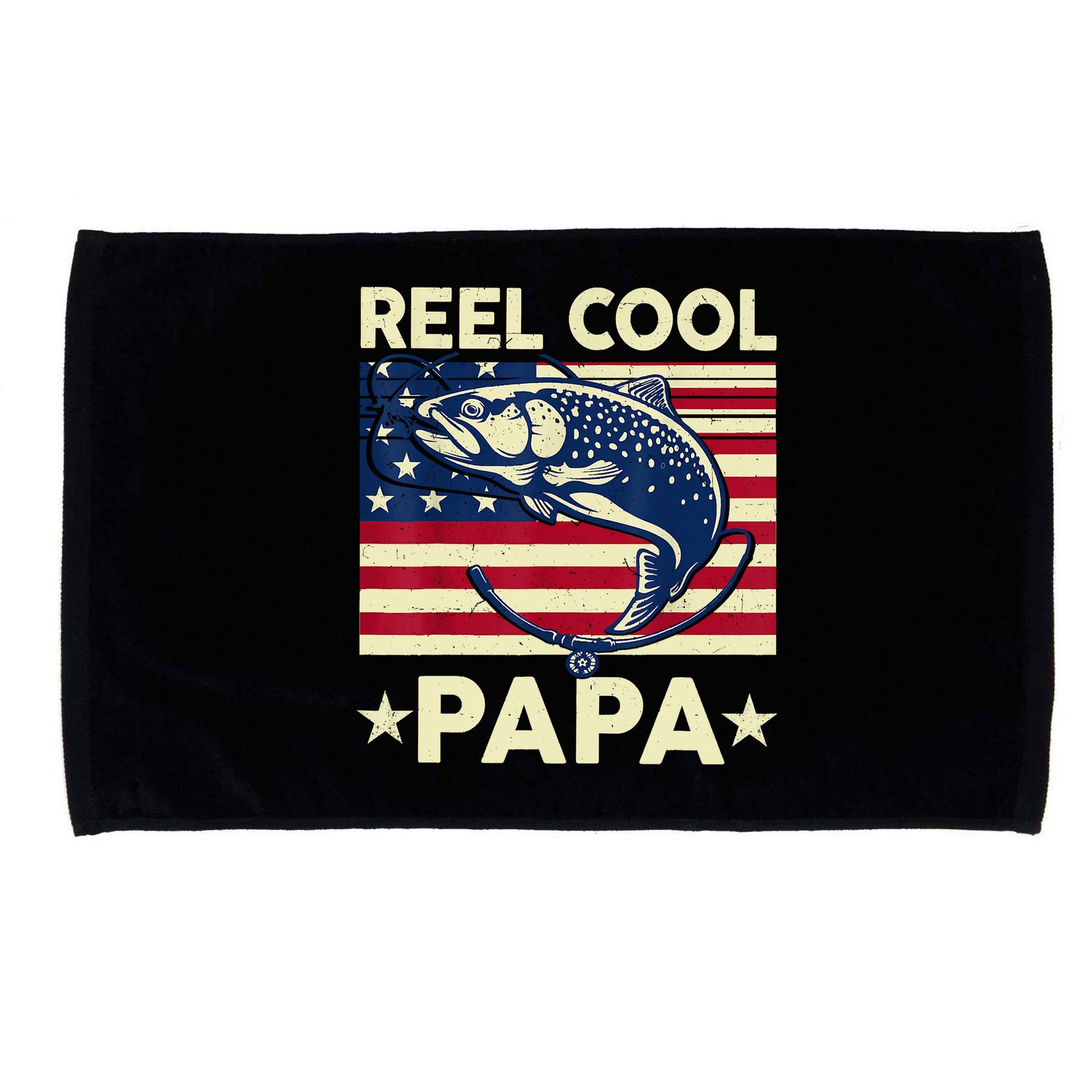 Reel Cool Papa Fathers Day Trout Fishing Gift Dad Grandpa Microfiber Hand Towel