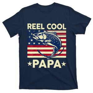 Reel Cool Papa Fathers Day Trout Fishing Gift Dad Grandpa T-Shirt