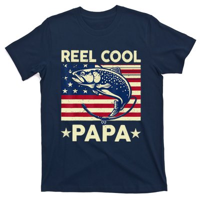 Reel Cool Papa Fathers Day Trout Fishing Gift Dad Grandpa T-Shirt