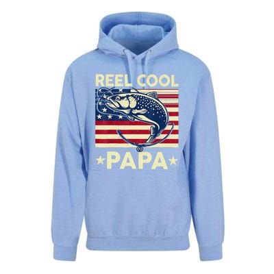 Reel Cool Papa Fathers Day Trout Fishing Gift Dad Grandpa Unisex Surf Hoodie