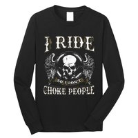 Ride Choke People Biker Wings Skull Motorcycle Long Sleeve Long Sleeve Shirt